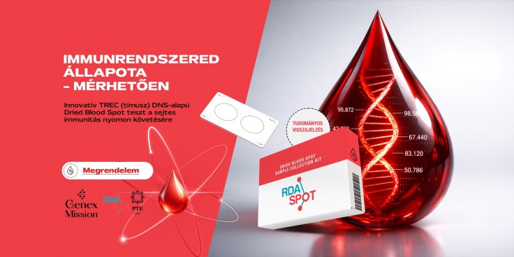 Mintavételi doboz (kit) egy csepp szárazvér mintavételhez - TREC Immunállapot mérés labor teszt